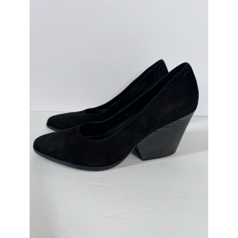 Eileen Fisher Black Suede Hawk Block Heel Pumps Career Lagenlook Women's Size 8 - Picture 6 of 10